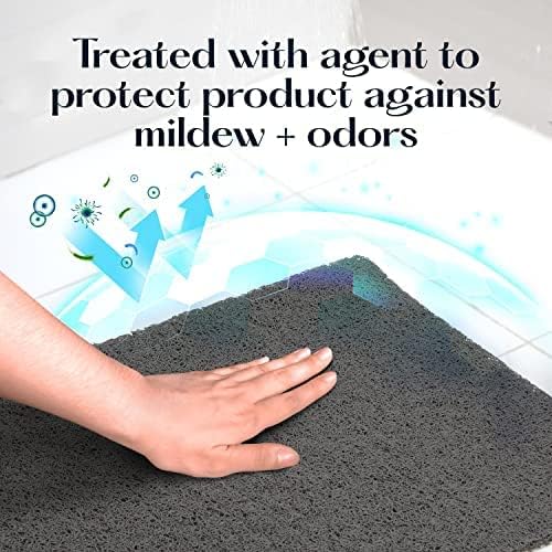 Sutera - Slide Guard Bath Mat | Non Slip Bath Shower Mat 23.6 x 17.5 Inch, Rubber Bathtub Mat, Bathroom Tub Mat for Wet Areas, Drains Odor Anti Slim Shower Floor Mat