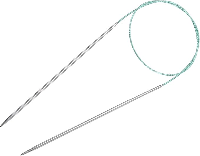 uxcell Size US 2.5 (3mm) Knitting Needles Circular Needle 26 Inch(65cm) Round Metal Stainless Steel Needle for Handmade Projects DIY Knitting Mint Green