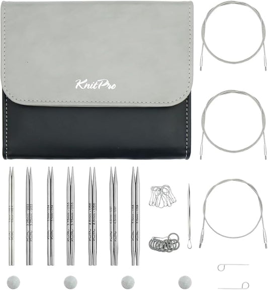 KnitPro Stelo Midi Special Interchangeable Needle Set 4" (10cm) | 7 US Sizes (2.5 to 8)