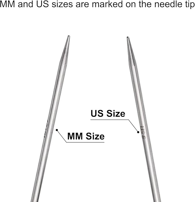 uxcell Size US 6 (4mm) Knitting Needles Circular Needle 31 Inch(80cm) Round Metal Stainless Steel Needle for Handmade Projects DIY Knitting Red