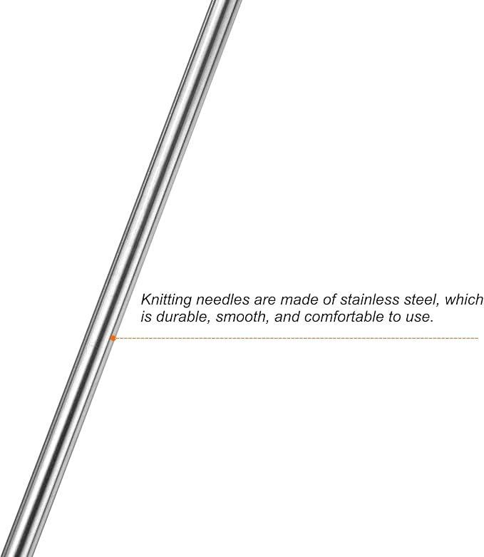 uxcell 5Pcs Knitting Needle Size US 4(3.5mm) Diameter 6 Inches (15cm) Length Stainless Steel Double Pointed Sweater Stitching Needles with Stitch Holder for Handmade Projects DIY