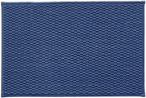 Bathroom Rugs Non Slip Washable, Super Absorbent Thin Bath Mat Small Quick Dry Low Pile Bathroom Rug, Navy Blue 16"x24"