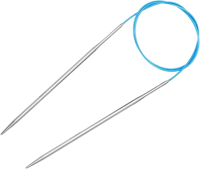 uxcell Size US 5 (3.75mm) Knitting Needles Circular Needle 31 Inch(80cm) Round Metal Stainless Steel Needle for Handmade Projects DIY Knitting Blue