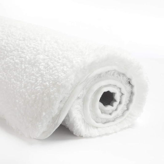Suchtale Extra Soft & Absorbent Shaggy Bath Mat (24 x 40, White) - Machine Washable Microfiber, Non Slip, Luxury Bathroom Floor Mat