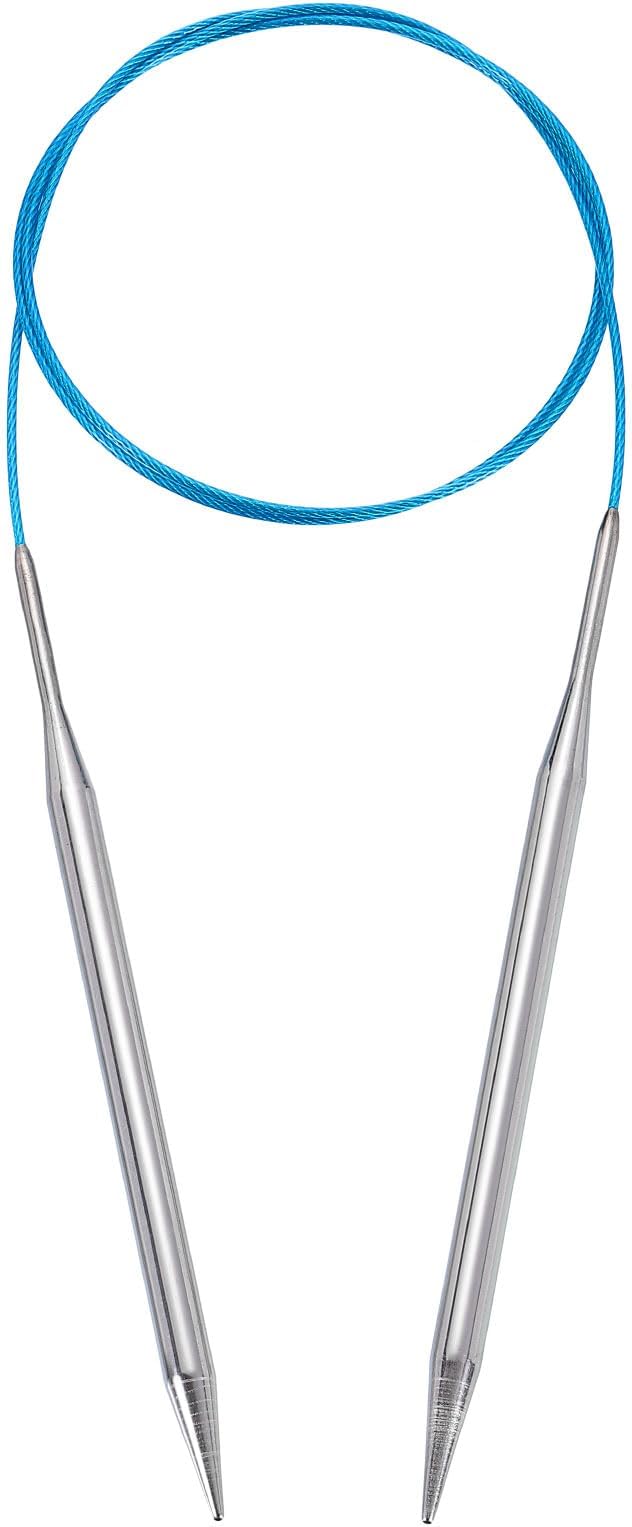 uxcell Size US 10.5 (7mm) Knitting Needles Circular Needle 40 Inch(100cm) Round Metal Stainless Steel Needle for Handmade Projects DIY Knitting Blue