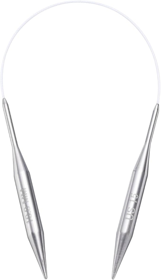 uxcell Size US 15 (10mm) Knitting Needles Circular Needle 16 Inch(40cm) Round Metal Stainless Steel Needle for Handmade Projects DIY Knitting