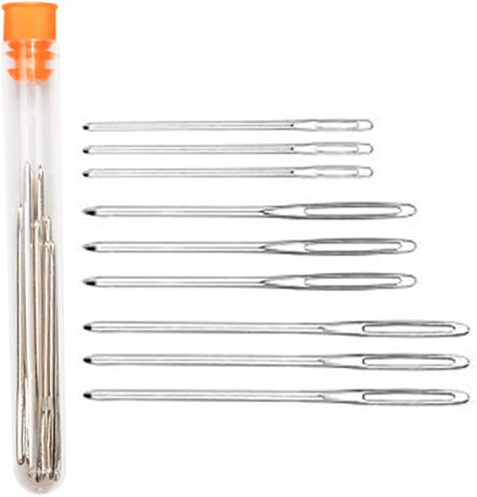 Hekisn Large-Eye Blunt Needles, Stainless Steel Yarn Knitting Needles, Sewing Needles, Crafting Knitting Weaving Stringing Needles,Perfect for Finishing Off Crochet Projects (15 Pieces)