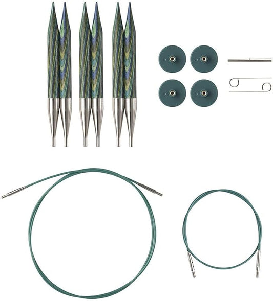 Knit Picks Options Wood Interchangeable Knitting Needle Set: Bulky Edition (Caspian)