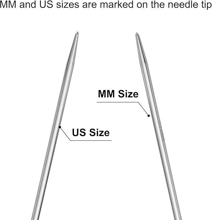 uxcell Size US 5 (3.75mm) Knitting Needles Circular Needle 47 Inch(120cm) Round Metal Stainless Steel Needle for Handmade Projects DIY Knitting Blue