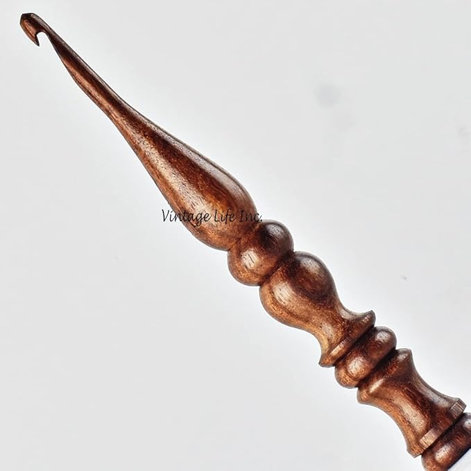 Wooden Crochet Hook Set – 3.5mm to 12mm, Smooth Handmade Bamboo Crochet Hooks for Yarn, Ergonomic Lightweight Knitting & Crochet Tools for Beginners & Experts