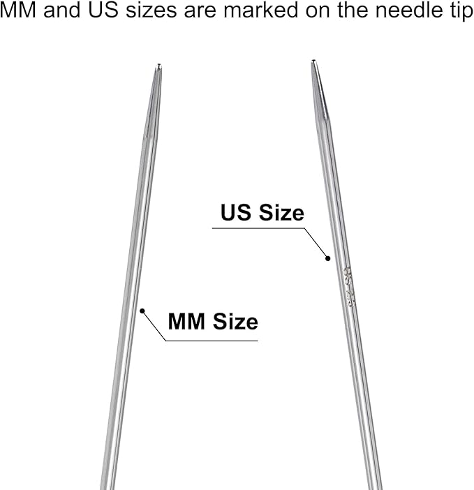 uxcell Size US 2.5 (3mm) Knitting Needles Circular Needle 26 Inch(65cm) Round Metal Stainless Steel Needle for Handmade Projects DIY Knitting Mint Green