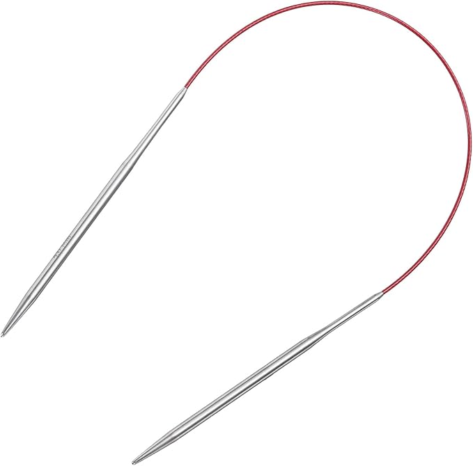 uxcell Size US 6 (4mm) Knitting Needles Circular Needle 16 Inch(40cm) Round Metal Stainless Steel Needle for Handmade Projects DIY Knitting