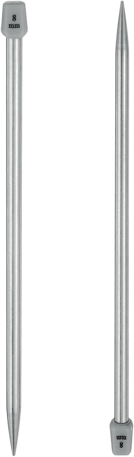 uxcell 2Pcs 8mm(L) Single Pointed Knitting Needles Stainless Steel 9.84 Inches Length Metal Weaving Tool for Handmade Projects DIY Knitting