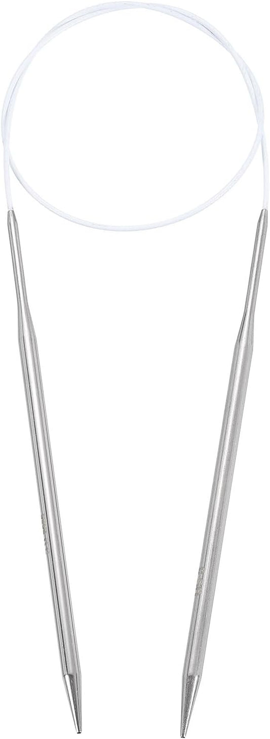 uxcell Size US 8 (5mm) Knitting Needles Circular Needle 26 Inch(65cm) Round Metal Stainless Steel Needle for Handmade Projects DIY Knitting White