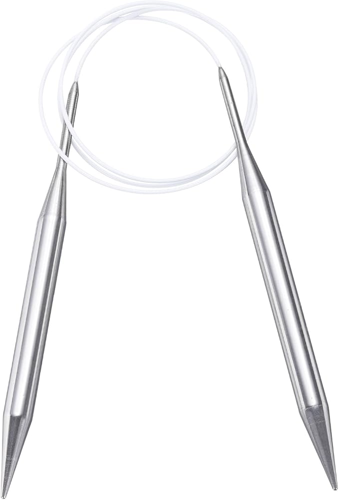 uxcell Size US 15 (10mm) Knitting Needles Circular Needle 40 Inch(100cm) Round Metal Stainless Steel Needle for Handmade Projects DIY Knit Blankets