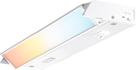 PARMIDA LED Swivel Under Cabinet Lighting, Hardwired or Plug-in Installation, 12 Inch, 8W, 5CCT Color Selectable - 2700K/3000K/4000K/5000K/6000K, Rotatable Lens, Dimmable, Linkable, 120V, 640LM, ETL