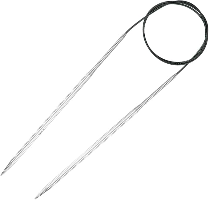 uxcell 6 Gauge Knitting Circular Needle 26 Inch(65cm) Metal Round Stainless Steel Needle with Large Eye Sewing & Stitch Markers for Handmade Projects DIY Knit Blankets
