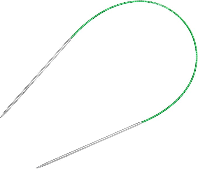 uxcell Size US 1 (2.25mm) Knitting Needles Circular Needle 16 Inch(40cm) Round Metal Stainless Steel Needle for Handmade Projects DIY Knitting Green