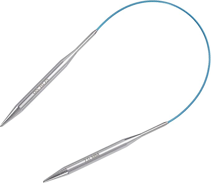 uxcell Size US 10.5 (7mm) Knitting Needles Circular Needle 16 Inch(40cm) Round Metal Stainless Steel Needle for Handmade Projects DIY Knitting Blue