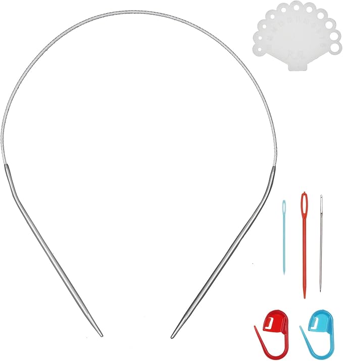 24inch (60cm) Stainless Steel Circular Knitting Needle Size US 2 (2.75mm) Metal Knitting Needles Set for Making Sweater Shawl Scarf