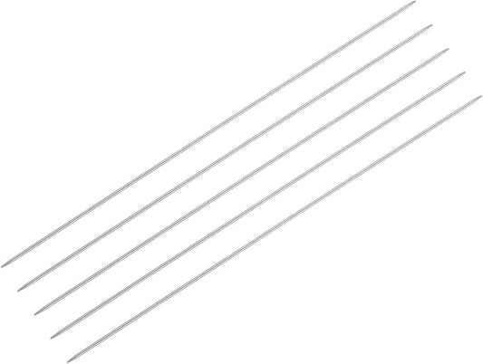 uxcell 5Pcs Knitting Needle 1.2mm Diameter 5.9 Inches Length Stainless Steel Double Pointed Sweater Stitching Needles for Handmade Projects DIY Knitting