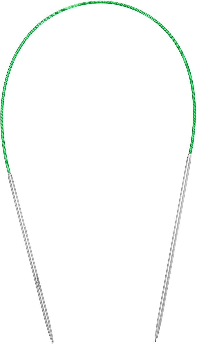 uxcell Size US 1 (2.25mm) Knitting Needles Circular Needle 16 Inch(40cm) Round Metal Stainless Steel Needle for Handmade Projects DIY Knitting Green