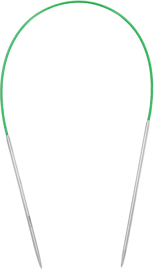 uxcell Size US 1 (2.25mm) Knitting Needles Circular Needle 16 Inch(40cm) Round Metal Stainless Steel Needle for Handmade Projects DIY Knitting Green