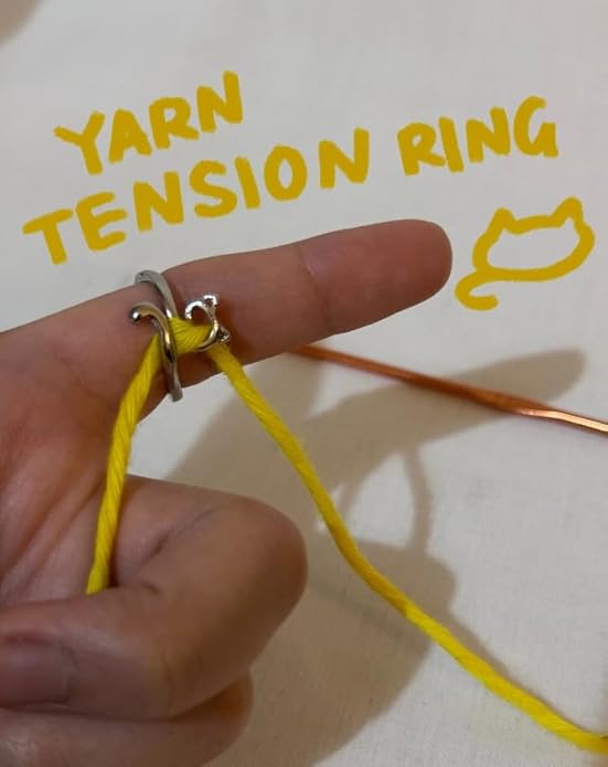 Namifin Crochet Ring for Fingure Adjustable Crochet Tension Ring Yarn Tension Rings Easy Crocheting Crochet Accessories Mother Grandma Thanksgiving Presents