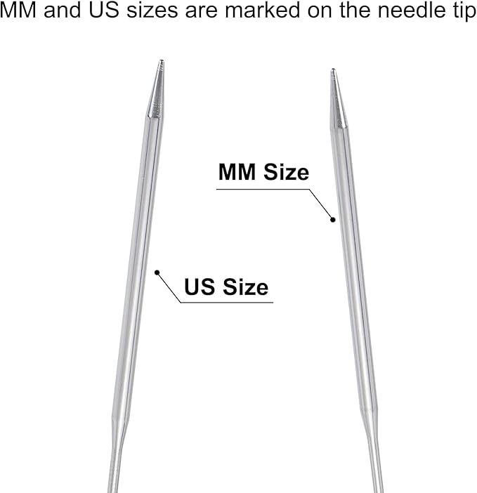 uxcell Size US 9 (5.5mm) Knitting Needles Circular Needle 40 Inch(100cm) Round Metal Stainless Steel Needle for Handmade Projects DIY Knitting Light Green