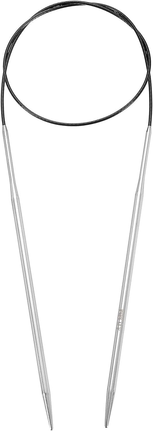 uxcell Size US 6 (4mm) Knitting Needles Circular Needle 26 Inch(65cm) Round Metal Stainless Steel Needle for Handmade Projects DIY Knitting Black