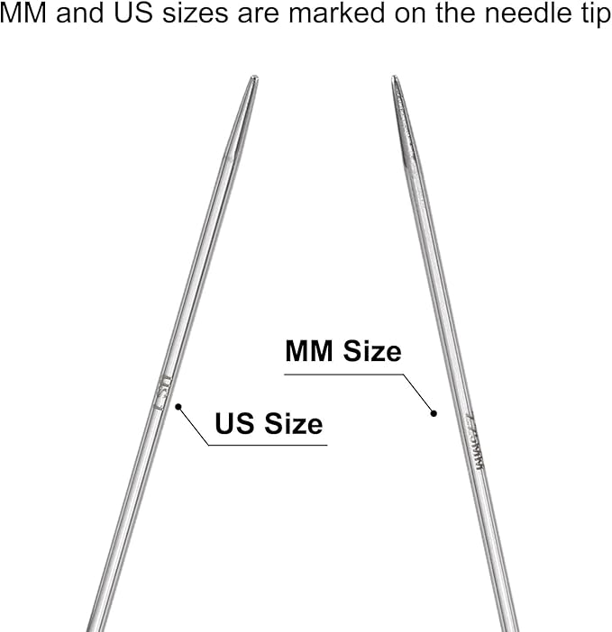 uxcell Size US 1 (2.25mm) Knitting Needles Circular Needle 31 Inch(80cm) Round Metal Stainless Steel Needle for Handmade Projects DIY Knitting Green