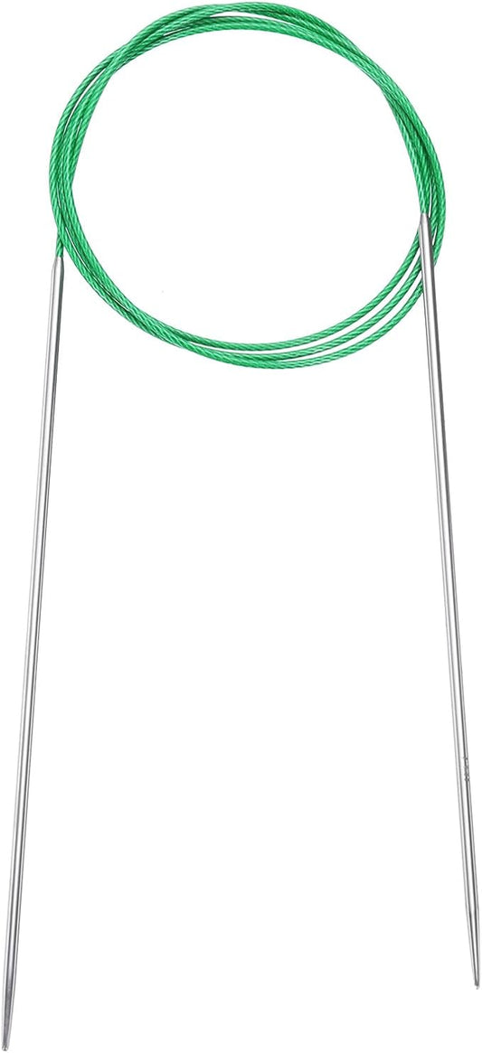 uxcell Size US 1 (2.25mm) Knitting Needles Circular Needle 40 Inch(100cm) Round Metal Stainless Steel Needle for Handmade Projects DIY Knit Blankets