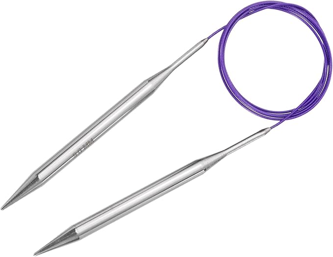 uxcell Size US 13 (9mm) Knitting Needles Circular Needle 47 Inch(120cm) Round Metal Stainless Steel Needle for Handmade Projects DIY Knitting Purple