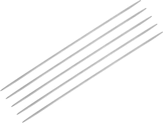 uxcell 5Pcs Knitting Needle 1.75mm Diameter 5.9 Inches Length Stainless Steel Double Pointed Sweater Stitching Needles for Handmade Projects DIY Knitting