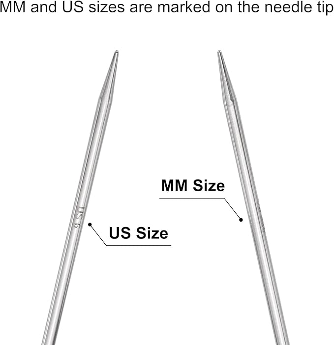 uxcell Size US 6 (4mm) Knitting Needles Circular Needle 47 Inch(120cm) Round Metal Stainless Steel Needle for Handmade Projects DIY Knitting Red