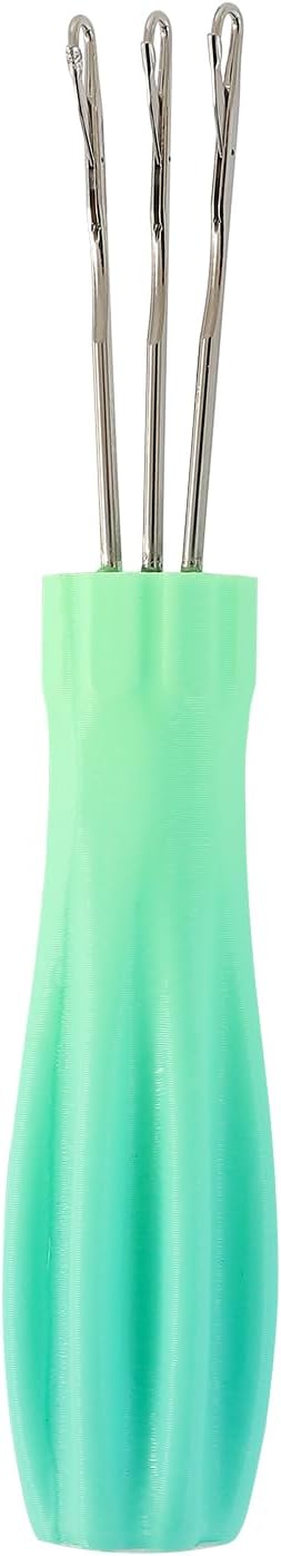 RSRIHE 3 Latch Hook Cord Knitting Tool, Cordy Icord Maker Tool, Crochet Tool for Binding-Off or Edging on Knitting Projects,Crochet Hook with Latch-Hook,Efficient Knitting Hook Weaving Tool (Green)