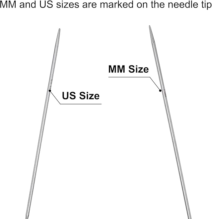 uxcell (2.5mm) Knitting Needles Circular Needle 32 Inch(80cm) Round Metal Stainless Steel Needle for Handmade Projects DIY Knitting