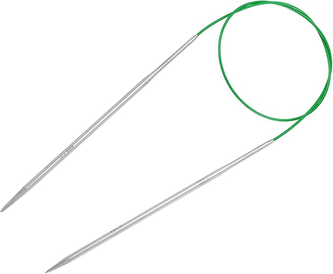 uxcell Size US 4 (3.5mm) Knitting Needles Circular Needle 26 Inch(65cm) Round Metal Stainless Steel Needle for Handmade Projects DIY Knitting Green