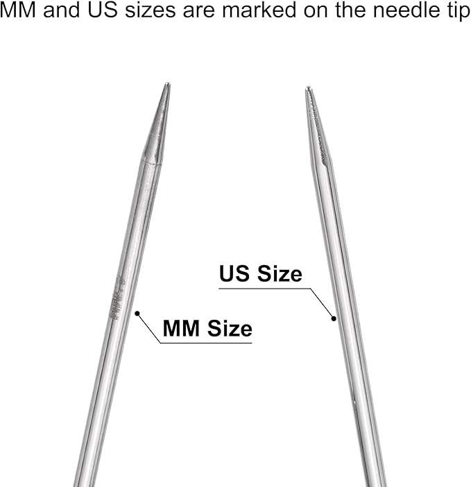 uxcell Size US 7 (4.5mm) Knitting Needles Circular Needle 31 Inch(80cm) Round Metal Stainless Steel Needle for Handmade Projects DIY Knitting Purple
