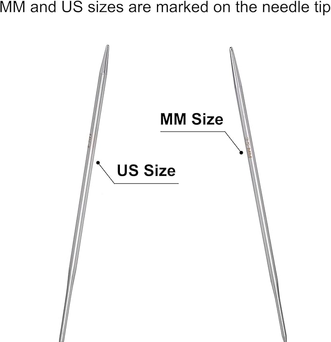 uxcell (9mm) Knitting Needles Circular Needle 32 Inch(80cm) Round Metal Stainless Steel Needle for Handmade Projects DIY Knitting