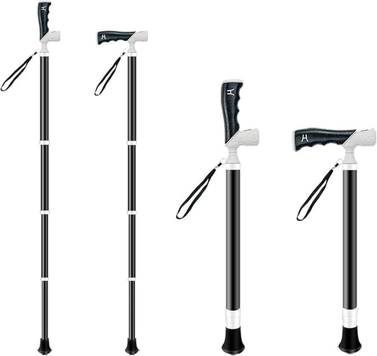 Adjustable Foldable Walking Cane, Hiking Sticks Canes Walking Sticks for Seniors,Telescopic Walking Canes with Anti-Slip Grip, Lightweight Trekking Cane for Hiking, Climbing