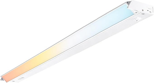 PARMIDA LED Swivel Under Cabinet Lighting, Hardwired or Plug-in Installation, 42 Inch, 22W, 5CCT Color Selectable - 2700K/3000K/4000K/5000K/6000K, Rotatable Lens, Dimmable, Linkable, 120V, 1760LM, ETL