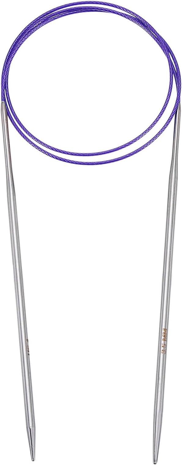 uxcell (9mm) Knitting Needles Circular Needle 32 Inch(80cm) Round Metal Stainless Steel Needle for Handmade Projects DIY Knitting