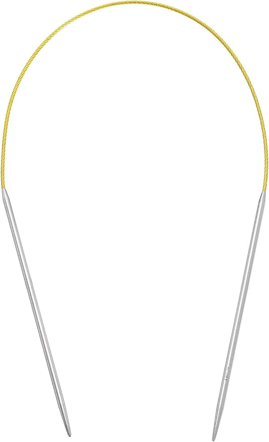 uxcell Size US 2 (2.75mm) Knitting Needles Circular Needle 16 Inch(40cm) Round Metal Stainless Steel Needle for Handmade Projects DIY Knitting Yellow