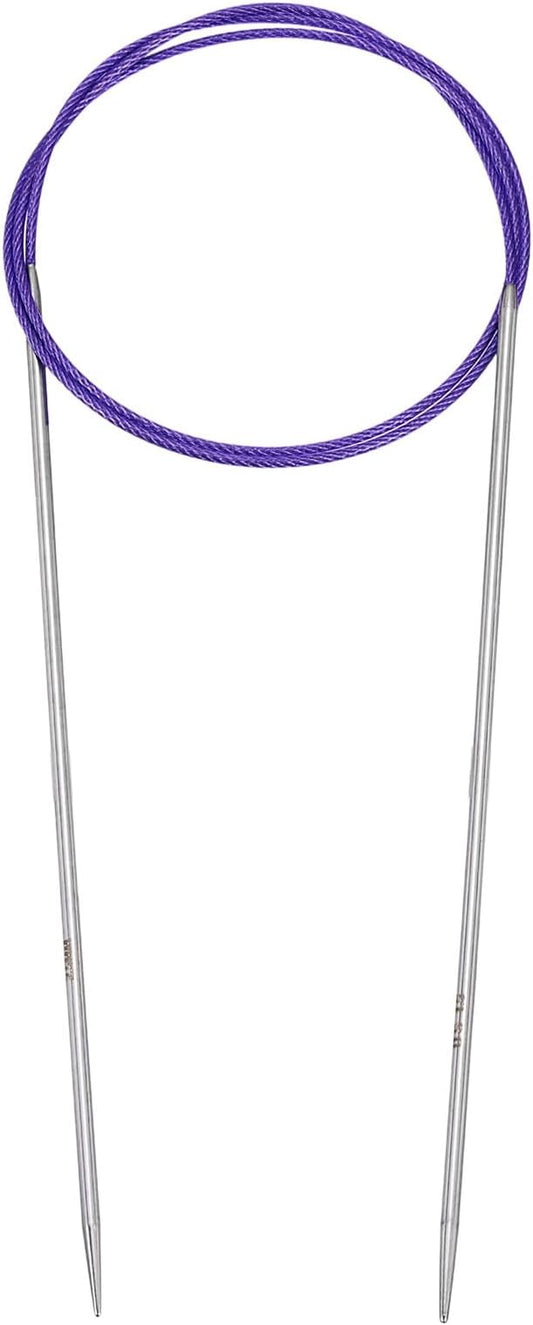 uxcell (2.5mm) Knitting Needles Circular Needle 32 Inch(80cm) Round Metal Stainless Steel Needle for Handmade Projects DIY Knitting