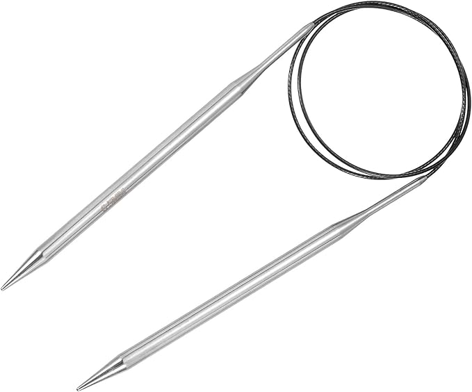 uxcell Size US 10.5 (6.5mm) Knitting Needles Circular Needle 32 Inch(80cm) Round Metal Stainless Steel Needle for Handmade Projects DIY Knitting
