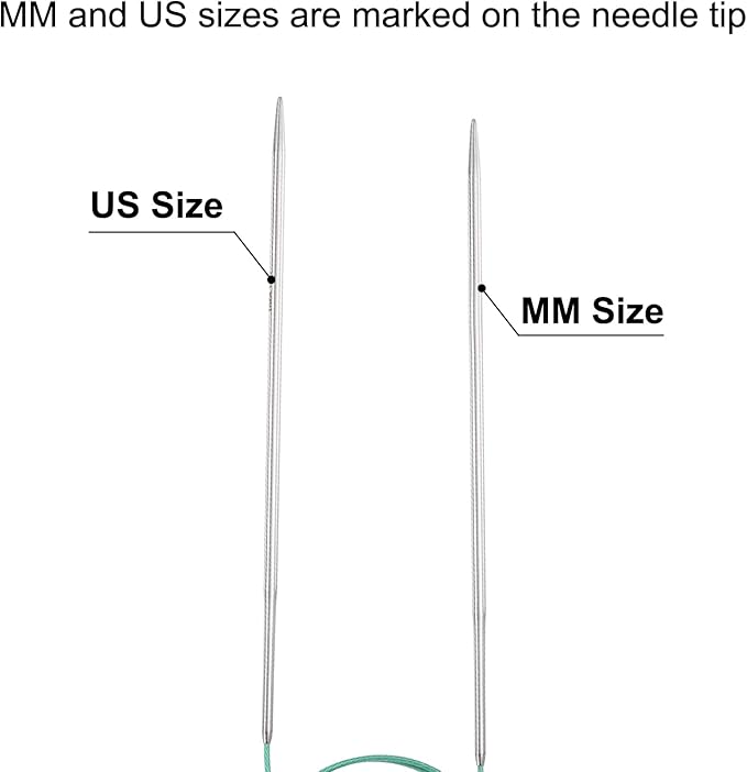 uxcell 2.5 Gauge Knitting Circular Needle 26 Inch(65cm) Metal Round Stainless Steel Needle with Large Eye Sewing & Stitch Markers for Handmade Projects DIY Knit Blankets