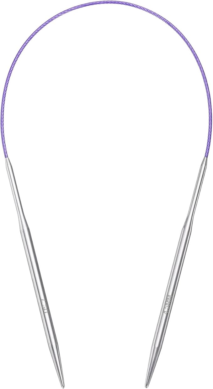 uxcell Size US 7 (4.5mm) Knitting Needles Circular Needle 16 Inch(40cm) Round Metal Stainless Steel Needle for Handmade Projects DIY Knitting