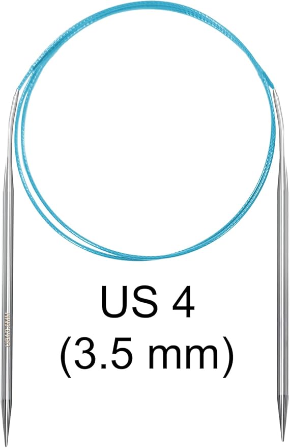 Size 4/3.5mm Circular Knitting Needles,40 Inch/100cm Knitting Needles for Beginners,Metal Round Knitting Needle Set with 9 Yarn Needle (Blue, 40-inch-US-4(3.5mm))