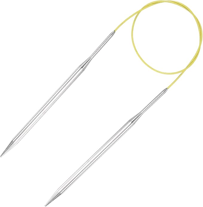 uxcell 10 Gauge Knitting Circular Needle 26 Inch(65cm) Metal Round Stainless Steel Needle with Large Eye Sewing & Stitch Markers for Handmade Projects DIY Knit Blankets